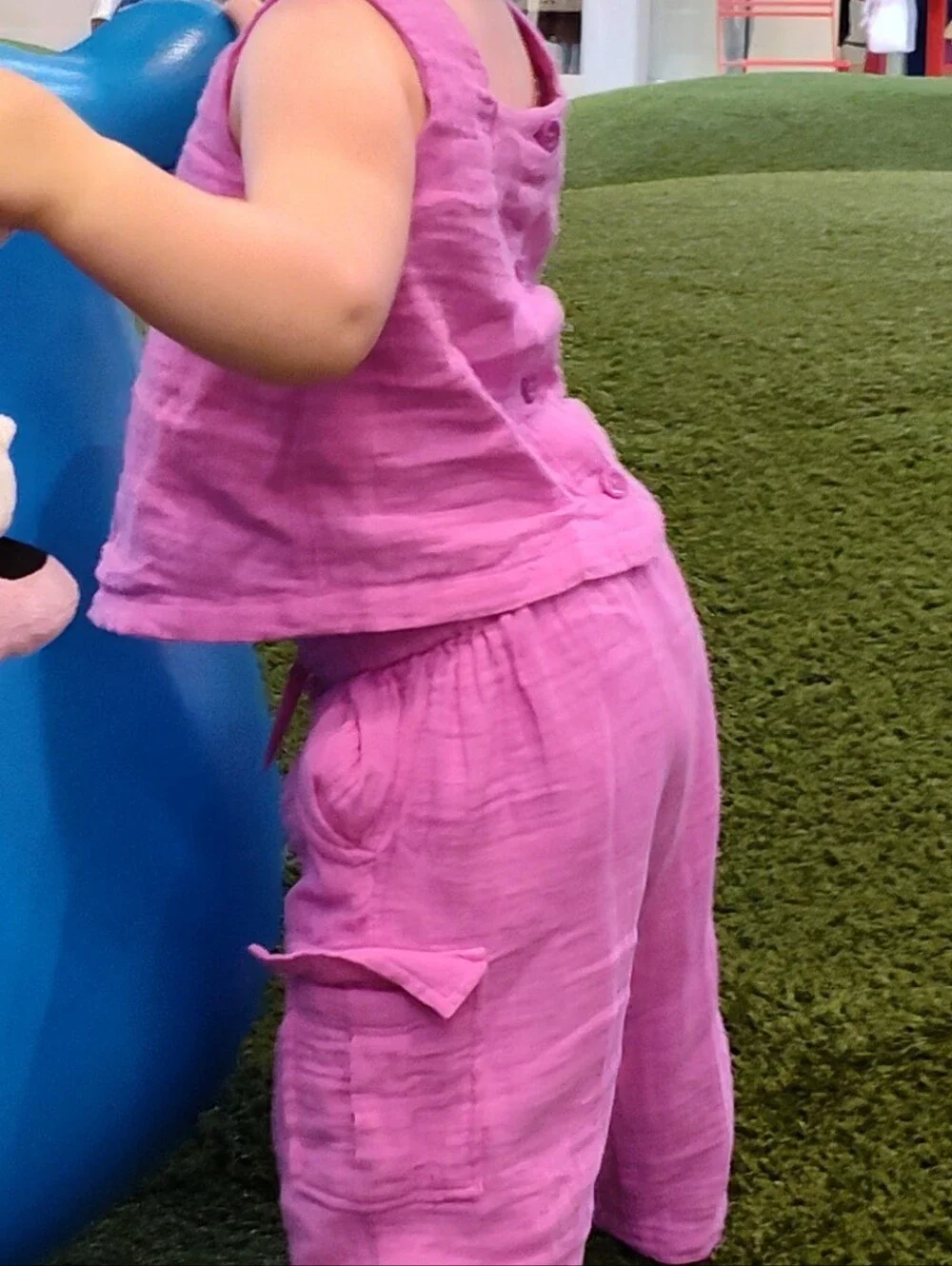 GAP Baby Bright Magenta Gauze Tank and Pants Set Size 2t